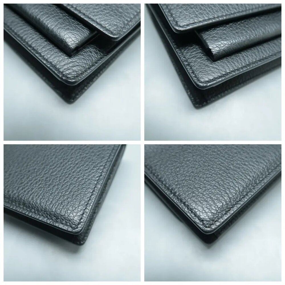 100% Authentic SAINT LAURENT Sunset Mini Black Leather Shoulder Bag 1294-101724 - Picture 6 of 12